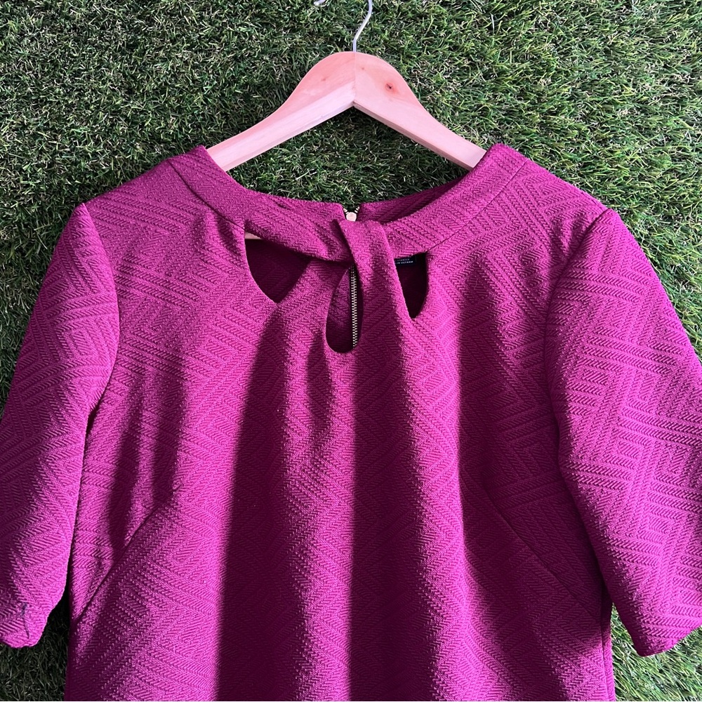 Liz Claiborne Maroon Textured Knit Dress Office - Picture 3 of 5